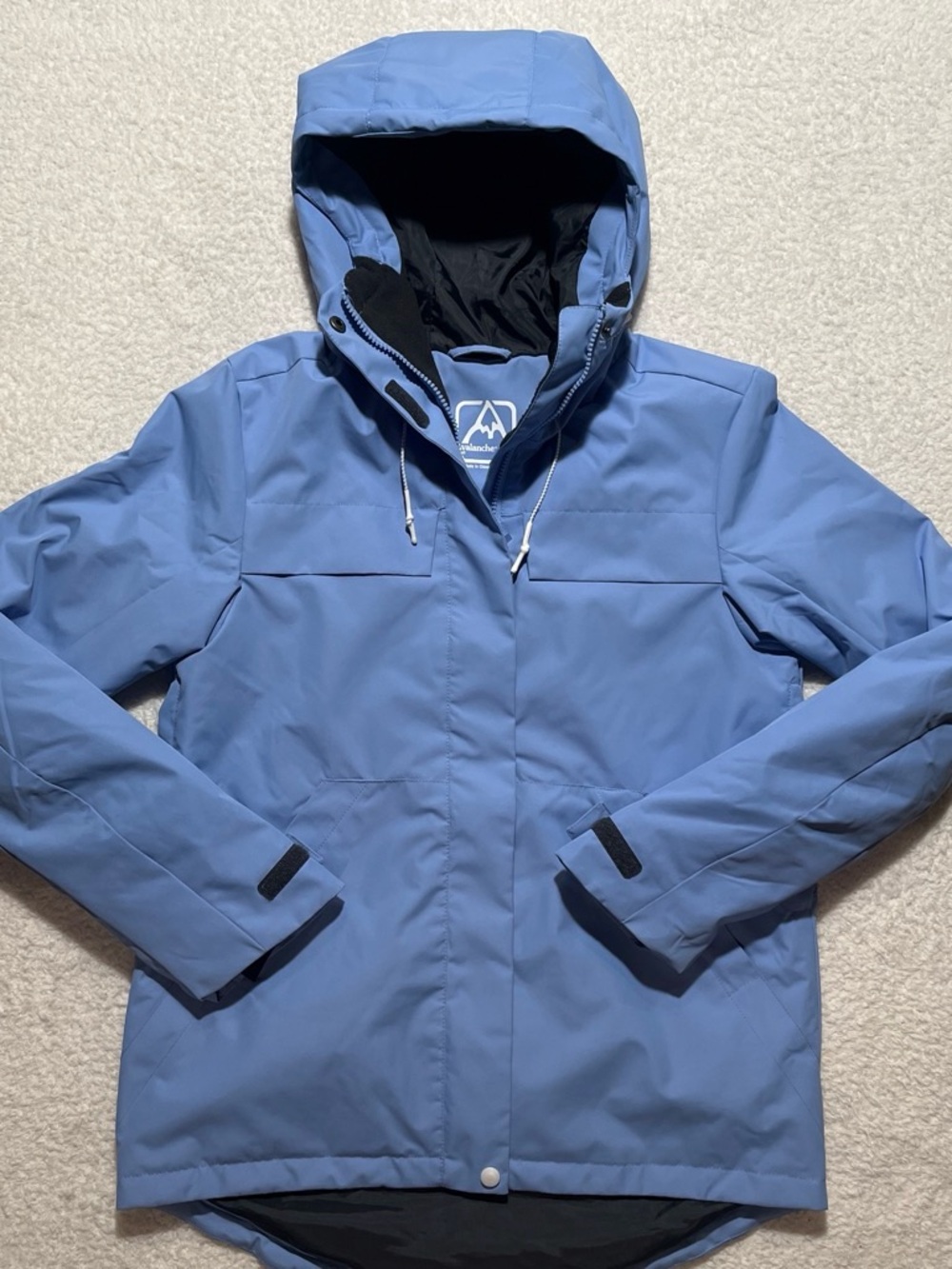 Avalanche Light Blue Periwinkle Women's Ski Jacket with Hood Excellent